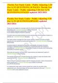Florida Test Study Guide - Public Adjusting 3-20 &lpar;Set 1&rpar;&vert; 92 QUESTIONS&vert;10PAGES updated 2023&sol;2024