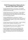 NR 507 Pathophysiology Midterm Review Questions With Complete Solutions