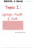 Chapter 1 notes:Health, lifestyle & risks.
