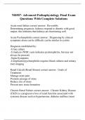 NR507- Advanced Pathophysiology Final Exam Questions With Complete Solutions