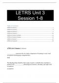 LETRS Unit  Session 1-8
