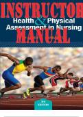 INSTRUCTOR MANUAL for Health & Physical Assessment in Nursing 3rd Edition by Donita D'Amico & Colleen Barbarito. ISBN-13 978-0133876406. (Complete 29 Chaters).