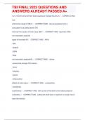 TBI FINAL 2023 QUESTIONS AND ANSWERS ALREADY PASSED A&plus;