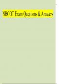 NBCOT Exam Questions and Answers 2023 (100% Verified Answers by Expert)