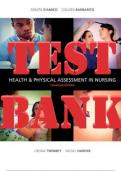 TEST BANK for Health & Physical Assessment in Nursing, 1st Canadian Edition by D'Amico, Barbarito, Twomey & Harder. ISBN-13 978-0132110655. (All 27 Chapters)