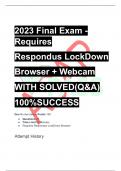 2023 Final Exam -  Requires   Respondus LockDown   Browser + Webcam  WITH SOLVED(Q&A)  100%SUCCESS  