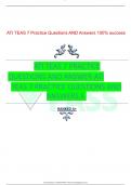   ATI TEAS 7 Practice Questions AND Answers 100% success   