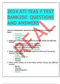 2024 ATI TEAS 7 TEST BANK350 QUESTIONS AND ANSWERS