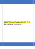 NR 283 Exam Review 2 SKIN CH8 Latest Version Rated A+