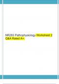 NR283 Pathophysiology Worksheet 2 Q&A Rated A+.