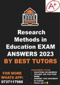 MANCOSA Research Methods in Education EXAM ANSWERS