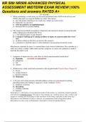NR 509/ NR509 Advanced Physical Assessment Final Practice Questions with Verified Answers (2023/ 2024 Update)- Chamberlain 