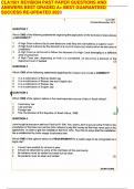 CLA1501 REVISION PAST PAPER QUESTIONS AND ANSWERS BEST GRADED A+