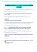 Computer Skills Final Exam Study Guide&lpar; Solved&rpar;