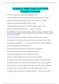 Computer Skills Final Exam With Complete Solution