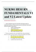 NUR301 HESI RN FUNDAMENTALS V1 and V2. BEST Hesi exam questions and answers 2023