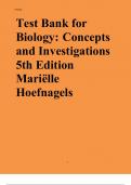 Test Bank for Biology;Concepts and Investigations 5th Edition Mariëlle Hoefnagels