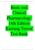 Basic and Clinical Pharmacology  14th Edition  Katzung Trevor  Test Bank