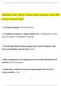 Additional Duty Safety Course Exam Questions and Correct Answers