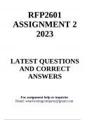 RFP2601 Assignment 2 2023 (correct answers)
