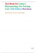 Test Bank for Lehne's Pharmacology for Nursing Care 11th Edition Burchum