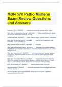 MSN 570 Patho Midterm Exam Review Questions and Answers 