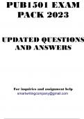 PUB1501 EXAM PACK 2023