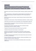 NREMT: Signs/Symptoms/Causes/Treatment Question and Answers Rated A+ 2023