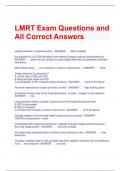 LMRT Exam Questions and All Correct Answers 