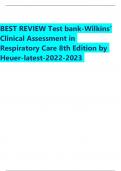 BEST REVIEW Test bank-Wilkins&rsquo;  Clinical Assessment in  Respiratory Care 8th Edition by  Heuer-latest-2022-2023