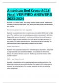 American Red Cross-ACLSFinal VERIFIED ANSWERS  2023/2024