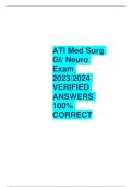 ATI Med Surg  GI/ Neuro  Exam 2023/2024  VERIFIED  ANSWERS  100%  CORRECT