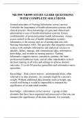 NR 599/ NR599 STUDY GUIDE QUESTIONS WITH COMPLETE SOLUTIONS