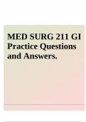 MED SURG 211 GI Practice Questions and Answers