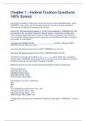 Chapter 1 - Federal Taxation Questions 100&percnt; Solved