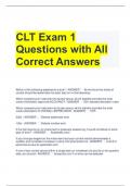 CLT Exam 1 Questions with All Correct Answers