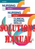 SOLUTIONS MANUAL for Nursing: A Concept-Based Approach to Learning 4th Edition Volume 1, 2, & 3 Pearson Education. ISBN-13: 9780136906346, ISBN-13: 9780136909811, ISBN-13: 9780136910664.