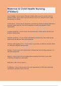 Maternal Child Healthcare Questions&comma; and study guides