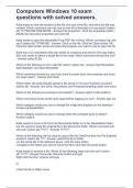 Computers Windows 10 exam questions with solved answers&period;