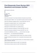 First Responder Exam Review 2023 Questions and Answers Verified