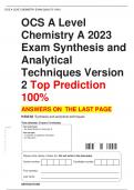 A Level Chemistry A H432/02 Synthesis and analytical techniques 2023 ACCURATE OCTOBER SESSION GRADED A+