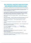 PALS 2020&sol;2021 ANATOMY EXAM QUESTIONS  AND ANSWERS COMPLETE RATED A GUIDE&period;