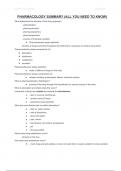 Pharmacology summary-All pharmacology nursing concepts covered.