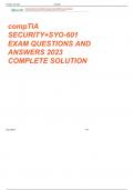 COMPTIA SECURITY+ SY0-601 QUESTIONS. EXAM QUESTIONS AND ANSWERS (2023) (VERIFIED ANSWERS BY EXPERT)