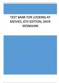 TEST BANK FOR LOOKING AT  MOVIES, 6TH EDITION, DAVE  MONAHAN