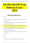 NR599 Week 4 Midterm Exam Summer 2023 Latest with Complete Answers