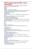 CBCS practice test for NHA l Fully solved 2023