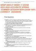 NRNP 6665-01 WEEK 11 EXAM 2023-2024 ACCURATE SPRING -SUMMER SESSION NEW EXAM 100% CORRECT ANSWERS 