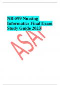 NR-599 Nursing Informatics Final Exam Study Guide 202NR-599 Nursing Informatics Final Exam Study Guide 202