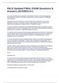 PALS Updated FINAL EXAM Questions & Answers &lpar;SCORED A&plus;&rpar;